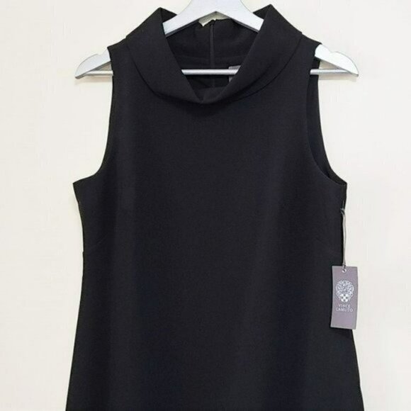 NWT Vince Camuto Drape Neck Cocktail Shift Mini Dress - Picture 6 of 8